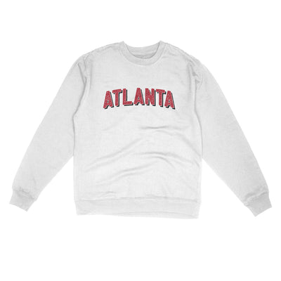 Atlanta Varsity Midweight Crewneck Sweatshirt-White-Allegiant Goods Co. Vintage Sports Apparel
