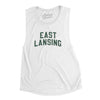 East Lansing Michigan Varsity Women's Flowey Scoopneck Muscle Tank-White-Allegiant Goods Co. Vintage Sports Apparel