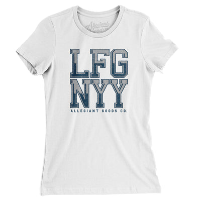 Lfg Nyy Women's T-Shirt-White-Allegiant Goods Co. Vintage Sports Apparel
