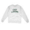 East Lansing Michigan Varsity Midweight Crewneck Sweatshirt-White-Allegiant Goods Co. Vintage Sports Apparel