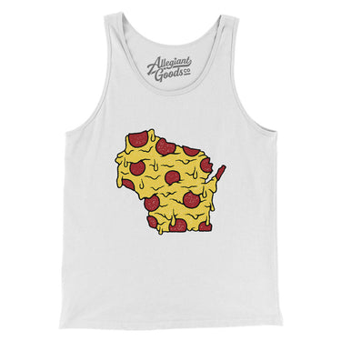 Wisconsin Pizza State Men/Unisex Tank Top-Allegiant Goods Co. Vintage Sports Apparel