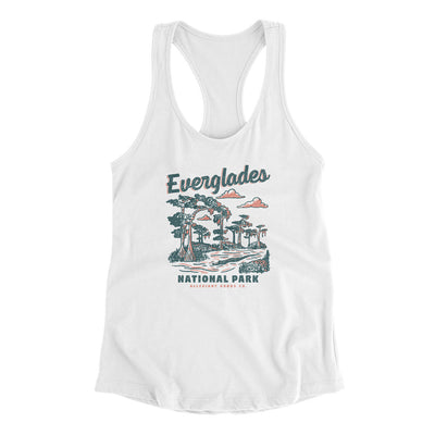 Everglades National Park Women's Racerback Tank-White-Allegiant Goods Co. Vintage Sports Apparel