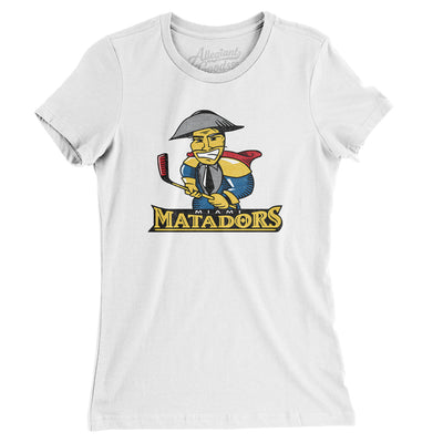 Miami Matadors Women's T-Shirt-White-Allegiant Goods Co. Vintage Sports Apparel