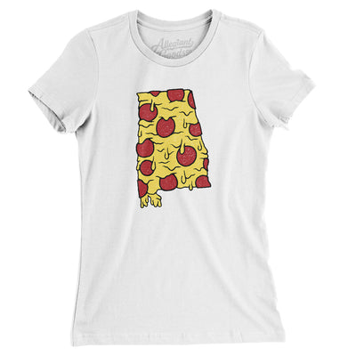 Alabama Pizza State Women's T-Shirt-White-Allegiant Goods Co. Vintage Sports Apparel