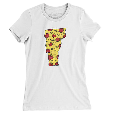 Vermont Pizza State Women's T-Shirt-White-Allegiant Goods Co. Vintage Sports Apparel