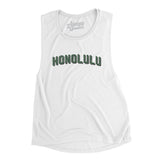 Honolulu Varsity Women's Flowey Scoopneck Muscle Tank-White-Allegiant Goods Co. Vintage Sports Apparel