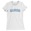 Bangor Maine Varsity Women's T-Shirt-White-Allegiant Goods Co. Vintage Sports Apparel