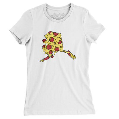 Alaska Pizza State Women's T-Shirt-White-Allegiant Goods Co. Vintage Sports Apparel