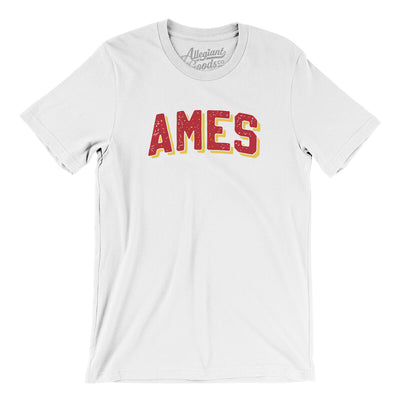 Ames Varsity Men/Unisex T-Shirt-White-Allegiant Goods Co. Vintage Sports Apparel