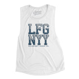 Lfg Nyy Women's Flowey Scoopneck Muscle Tank-White-Allegiant Goods Co. Vintage Sports Apparel