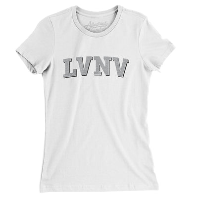 Lvnv Varsity Women's T-Shirt-White-Allegiant Goods Co. Vintage Sports Apparel