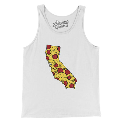 California Pizza State Men/Unisex Tank Top-White-Allegiant Goods Co. Vintage Sports Apparel
