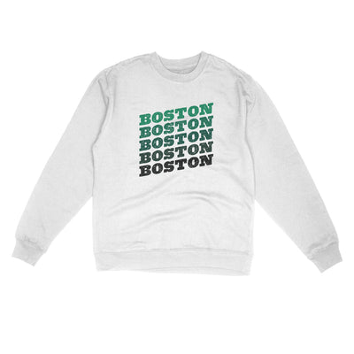 Boston Vintage Repeat Midweight Crewneck Sweatshirt-White-Allegiant Goods Co. Vintage Sports Apparel