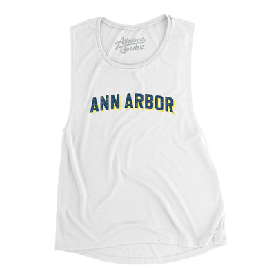 Ann Arbor Varsity Women's Flowey Scoopneck Muscle Tank-White-Allegiant Goods Co. Vintage Sports Apparel