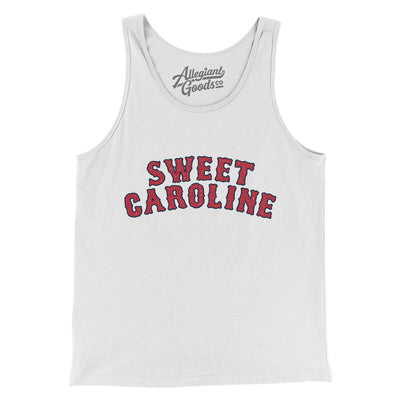 Boston Sweet Caroline Men/Unisex Tank Top-White-Allegiant Goods Co. Vintage Sports Apparel