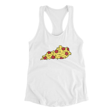 Kentucky Pizza State Women's Racerback Tank-White-Allegiant Goods Co. Vintage Sports Apparel