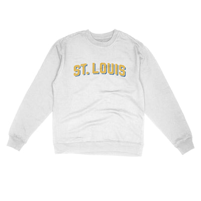 St Louis Varsity Midweight Crewneck Sweatshirt-White-Allegiant Goods Co. Vintage Sports Apparel