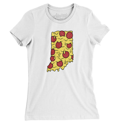 Indiana Pizza State Women's T-Shirt-White-Allegiant Goods Co. Vintage Sports Apparel