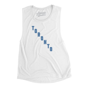 Toronto Hockey Jersey Women's Flowey Scoopneck Muscle Tank-White-Allegiant Goods Co. Vintage Sports Apparel