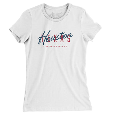Houston Overprint Women's T-Shirt-White-Allegiant Goods Co. Vintage Sports Apparel