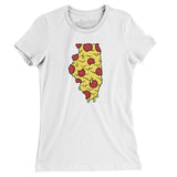 Illinois Pizza State Women's T-Shirt-White-Allegiant Goods Co. Vintage Sports Apparel