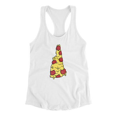 New Hampshire Pizza State Women's Racerback Tank-White-Allegiant Goods Co. Vintage Sports Apparel