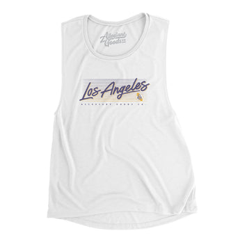 Los Angeles Retro Women's Flowey Scoopneck Muscle Tank-Allegiant Goods Co. Vintage Sports Apparel