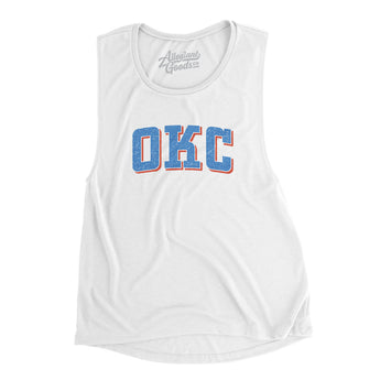 Okc Varsity Women's Flowey Scoopneck Muscle Tank-Allegiant Goods Co. Vintage Sports Apparel