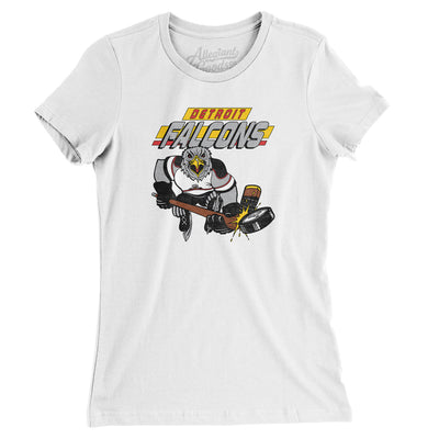 Detroit Falcons Women's T-Shirt-White-Allegiant Goods Co. Vintage Sports Apparel