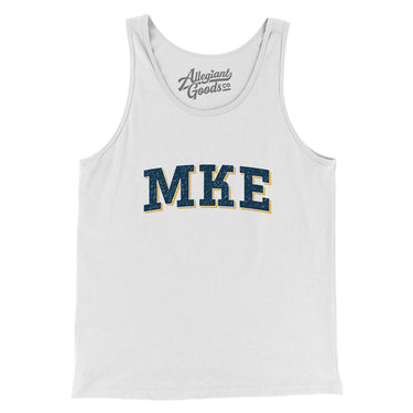 Mke Varsity Men/Unisex Tank Top-White-Allegiant Goods Co. Vintage Sports Apparel
