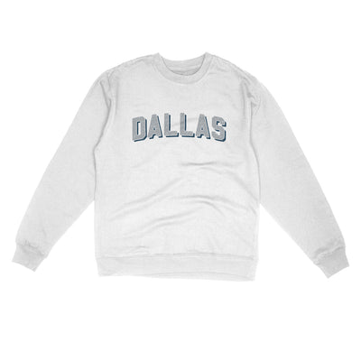 Dallas Varsity Midweight Crewneck Sweatshirt-White-Allegiant Goods Co. Vintage Sports Apparel