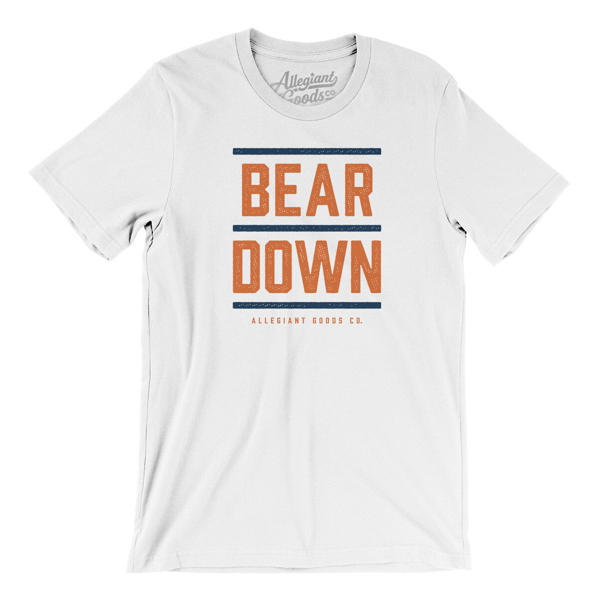 Bear Down Men/Unisex T-Shirt-White-Allegiant Goods Co. Vintage Sports Apparel