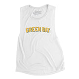 Green Bay Varsity Women's Flowey Scoopneck Muscle Tank-White-Allegiant Goods Co. Vintage Sports Apparel