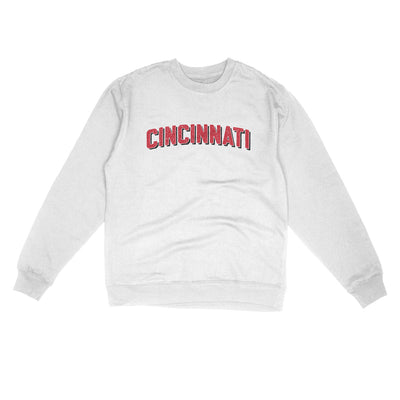 Cincinnati Varsity Midweight Crewneck Sweatshirt-White-Allegiant Goods Co. Vintage Sports Apparel