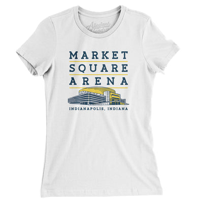 Market Square Arena Indianapolis Women's T-Shirt-White-Allegiant Goods Co. Vintage Sports Apparel