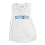Bangor Maine Varsity Women's Flowey Scoopneck Muscle Tank-White-Allegiant Goods Co. Vintage Sports Apparel