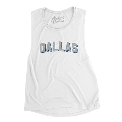 Dallas Varsity Women's Flowey Scoopneck Muscle Tank-White-Allegiant Goods Co. Vintage Sports Apparel