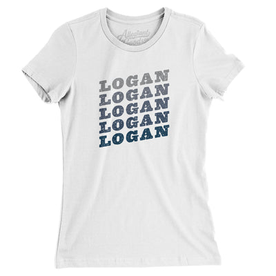 Logan Vintage Repeat Women's T-Shirt-White-Allegiant Goods Co. Vintage Sports Apparel