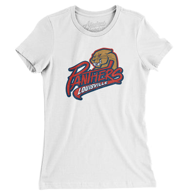 Louisville Panthers Women's T-Shirt-White-Allegiant Goods Co. Vintage Sports Apparel