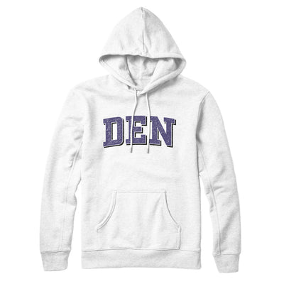 Den Varsity Hoodie-White-Allegiant Goods Co. Vintage Sports Apparel