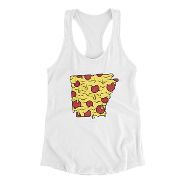 Arkansas Pizza State Women's Racerback Tank-White-Allegiant Goods Co. Vintage Sports Apparel
