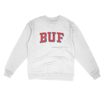 BUF Varsity Midweight Crewneck Sweatshirt-White-Allegiant Goods Co. Vintage Sports Apparel
