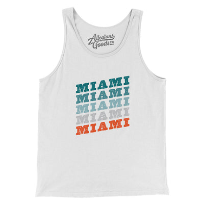 Miami Vintage Repeat Men/Unisex Tank Top-White-Allegiant Goods Co. Vintage Sports Apparel
