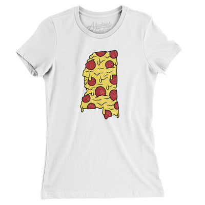 Mississippi Pizza State Women's T-Shirt-White-Allegiant Goods Co. Vintage Sports Apparel