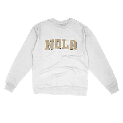 Nola Varsity Midweight Crewneck Sweatshirt-White-Allegiant Goods Co. Vintage Sports Apparel