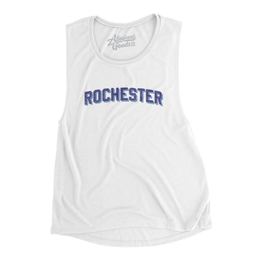 Rochester Varsity Women's Flowey Scoopneck Muscle Tank-White-Allegiant Goods Co. Vintage Sports Apparel
