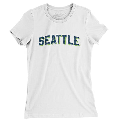 Seattle Varsity Women's T-Shirt-White-Allegiant Goods Co. Vintage Sports Apparel