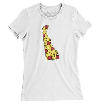 Delaware Pizza State Women's T-Shirt-White-Allegiant Goods Co. Vintage Sports Apparel