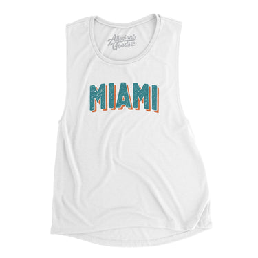 Miami Varsity Women's Flowey Scoopneck Muscle Tank-White-Allegiant Goods Co. Vintage Sports Apparel
