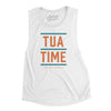Tua Time Women's Flowey Scoopneck Muscle Tank-White-Allegiant Goods Co. Vintage Sports Apparel